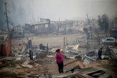 Des maisons brûlées à Santa Olga, au Chili, le 26 janvier 2017