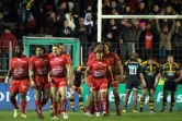 Les joueurs de Toulon se congratulent après l'essai de Drew Mitchell face aux Scarlets, le 17 janvier 2016 à Colombes