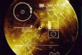 Photo diffusée par la Nasa dans les années 70 du disque d'or embarqué sur Voyager, lancé en 1977 