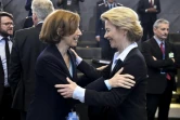 La ministre française de la Défense Florence Parly (g) et son homologue allemande Ursula von der Leyen à BRuxelles, le 8 juin 2018