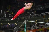 Le Japonais Kohei Uchimura, sacré champion olympique du concours général de gymnastique, le 10 août 2016 aux JO de Rio