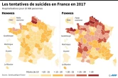 Les tentatives de suicide en France en 2017