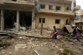 Destructions après une frappe aérienne à Maaret al-Nouman, en Syrie, le 3 janvier 2018