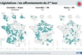 Duels entre les trois partis arrivés en tête du premier tour des élections législatives