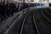 Quai de la gare Saint-Lazare à Paris le 19 avril 2018, jour de grève SNCF contre la réforme ferroviaire