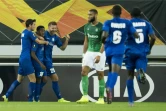 Les joueurs de La Gantoise fêtent leur deuxième but face à Saint-Etienne, en Ligue Europa, le 19 septembre 2019 à Gand