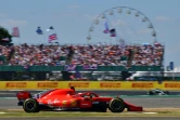 Sebastian Vettel au volant de sa Ferrari en route vers sa victoire sur le circuit anglais de Silverstone, le 8 juuillet 2018