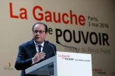 François Hollandeà la Fondation Jean-Jaures le 3 mai 2016 à Paris