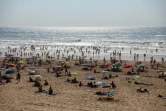 La plage de Lacanau pendant un épisode de canicule, le 21 août 2023 en Gironde