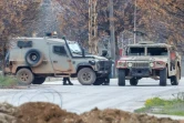 Des véhicules blindés israéliens sur un barrage routier à Borj El Mlouk, dans le sud du Liban, où l'armée israélienne a procédé à des tirs meurtriers pour empêcher des habitants déplacés de rentrer chez eux près de la frontière avec Israël, le 26 janvier 2025