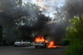 Une voiture incendiée dans le quartiert des Gresilles à Dijon, le 15 juin 2020