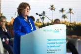 Louise Arbour, la représentante spéciale de l'ONU pour les migrations, 
prononce un discours devant le forum mondial sur la migration et le développementon, à Marrakech, le 5 décembre 2018