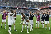Le bonheur des joueurs de l'équipe de France à l'issue de leur victoire sur l'Uruguay en quarts de finale du Mondial à Nijni Novgorod, le 6 juillet 2018