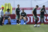 Les Portugais lors d'une séance d'entraînement au camp de base de Kratovo, en banlieue de Moscou, le 28 juin 2018