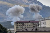 Bombardements à Stepanakert, le 9 octobre 2020 au Nagorny-Karabakh