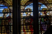Un détail des vitraux de l'artiste Valentin Bousch, le 30 mars 2021 à la cathédrale de Metz