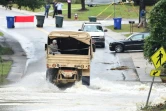 Une rue inondée à Columbia, le 5 octobre 2015, en Caroline du Sud