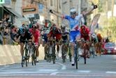 Le coureur de la FDJ Arnaud Démare, vainqueur au sprint de la classique Milan- San Remo, le 19 mars 2016