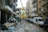 Une vue du quartier de Mar Mikhaël, le 5 août 2020, le "coeur battant" de Beyrouth dévasté par les enormes explosions de la veille