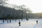 Un parc enneigé à Paris, le 18 janvier 2024