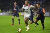 L'attaquant de Lyon Memphis Depay contre le PSG le 3 février 2019 à Décines-Charpieu