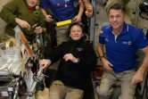 Andrei Borisenko (G), Oleg Novitsky (2ème G),  Peggy Whitson (C) Robert Kimbrough (D) et Thomas Pesquet (2ème D) le 27 février 2017 à bord de l'ISS 