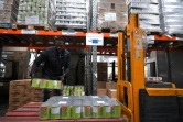 Des produits achetés grâce au Fonds européen d'aide aux plus démunis, dans les entrepôts des Restos du Coeur de Strasbourg, le 10 mai 2019