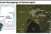 Les volcans Nyiragongo et Nyamuragira