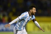 L'attaquant vedette de l'Argentine Lionel Messi, auteur d'un triplé face à l'Equateur en qualif. pour le Mondial-2018, le 10 octobre 2017 à Quito