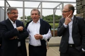 (de G à D) Michel Mercier, François Bayrou et le président de l'Union Syndicale des Magistrats Christophe Regnard, à Guidel (Morbihan) le 29 septembre 2013