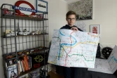 L'écolier tchèque Matej, atteint du syndrome d'Asperger, montre un plan qu'il a dessiné, le 29 janvier 2018 dans sa chambre à Cerbisuce, en République Tchèque