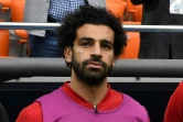 L'attaquant égyptien Mohamed Salah sur le banc lors du match contre l'Uruguay, le 15 juin 2018 à Ekaterinburg 