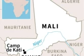 Carte du Mali localisant la capitale Bamako et le camp militaire de Kati