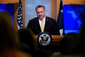Le chef de la diplomatie américaine Mike Pompeo lors d'une conférence de presse le 18 novembre 2019 à Washington