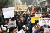 Des manifestants protestent en Inde contre la nouvelle loi sur la citoyenneté qu'ils jugent discriminatoire envers les musulmans, à New Delhi le 19 décembre 2019