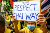 Manifestation monarchiste devant l'ambassade des Etats-Unis à Bangkok, le 17 septembre 2020