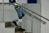 Vitaliy Saiko, un ex-soldat qui a perdu ses jambes pendant la guerre en Ukraine, est l'un des premiers patients à bénéficier d'un programme allemand de soins destiné aux amputés ukrainiens, le 25 juillet 2024 à Berlin