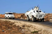 Des véhicules de la Finul, la force des Nations unies déployée dans le sud du Liban, photographiés près du village de Kfar Kila, près de la frontière avec Israël, le 1er septembre 2019