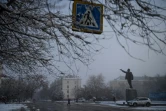 Une statue de Lénine dans une rue de Baïkonour, le 6 décembre 2021 au Kazakhstan
