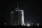 La fusée SpaceX Falcon 9 sur son pas de tir, le 23 avril 2021 au centre spatial Kennedy, en Floride
