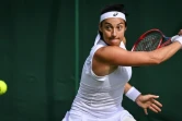 Caroline Garcia victorieuse de la Britannique Yuriko Miyazaki à Wimbledon, le 27 juin 2022 