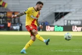 Le défenseur Jonathan Clauss avec le RC Lens contre Angers en Ligue 1 le 27 février 2022 au stade Raymond-Kopa à Angers