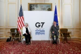 La Secrétaire du Trésor des Etats-Unis Janet Yellen (G) avec le président de l'Eurogroup Paschal Donohoe dans le cadre du G7 Finance à Londres, le 5 juin 2021