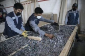 Dans une usine de recyclage de vêtements usagés à Alto Hospicio, au Chili, le 27 septembre 2021