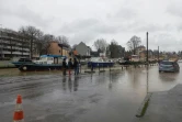 Des rues partiellement inondées au passage de la dépression Herminia, le 26 janvier 2025 à Rennes