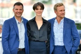 Le réalisateur François Ozon, l'actrice Marine Vacth,  et l'acteur Belge Jérémie Renier présentent le film "l'Amant double", au festival de Cannes, le 26 mai 2017