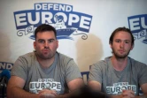 Jean David Cattin (g) et  Damiano Gioranna, militants d'extrême droite, en conférence de presse le 19 août 2017, à Lyon