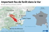 Important feu de forêt dans le Var