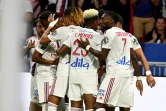 La joie des Lyonnais sur le 1er but contre l'AC Ajaccio à Décines-Charpieu, le 5 août 2022 