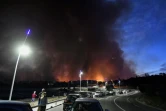 Des personnes regardent les panaches de fumée d'un incendie à Sausset-les-Pins, près de Marseille, le 4 août 2020